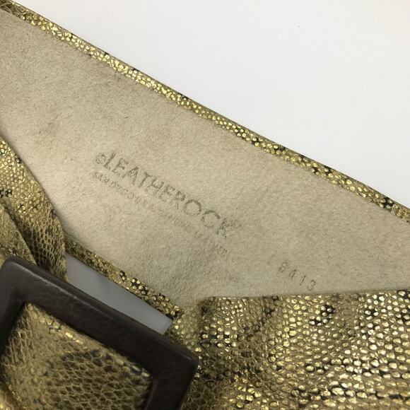 Leatherock 90s Python metallic gold leather embossed metallic wide wrap belt M main image 7